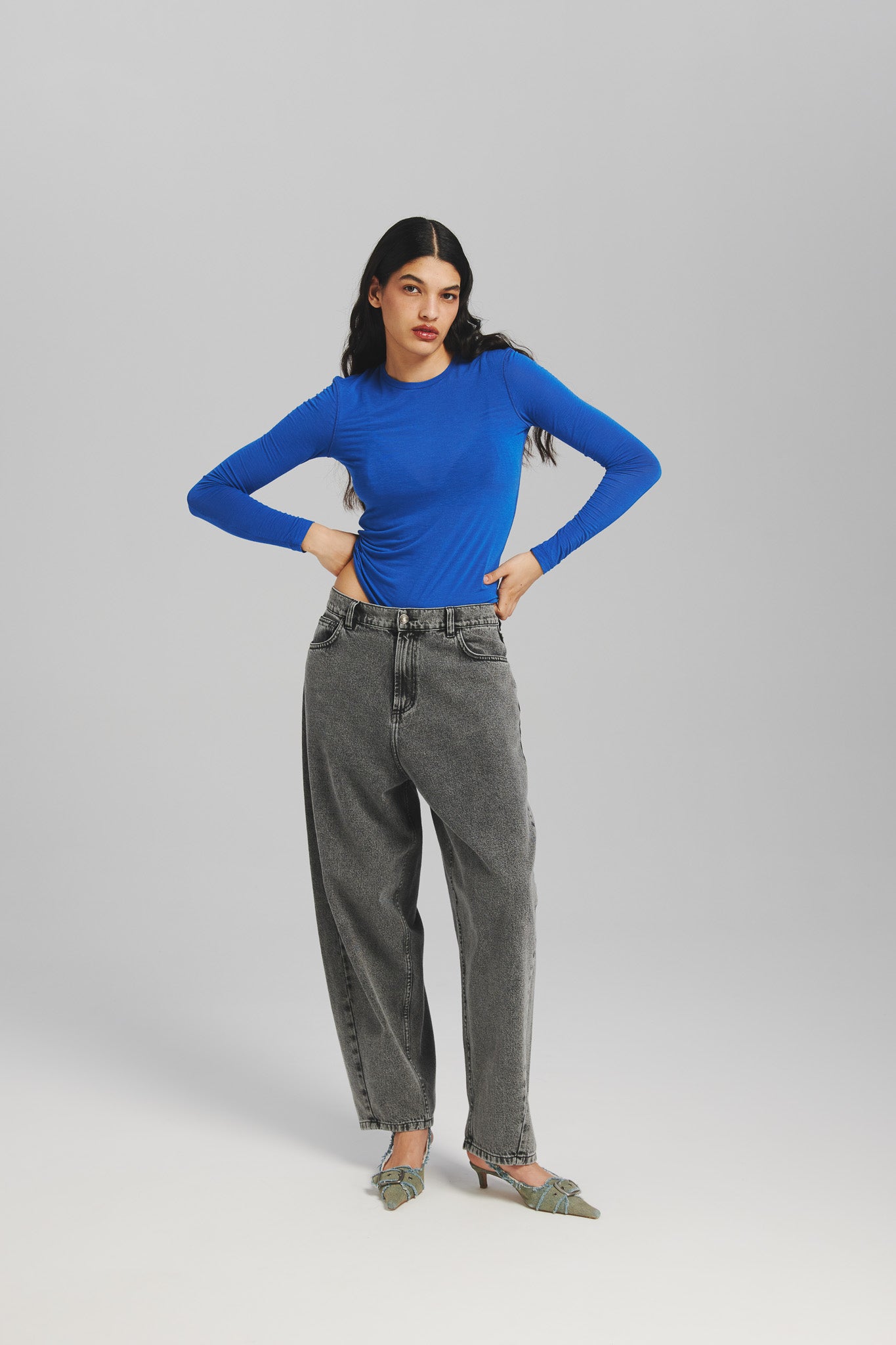 Longsleeve Hortensja Kobaltowy