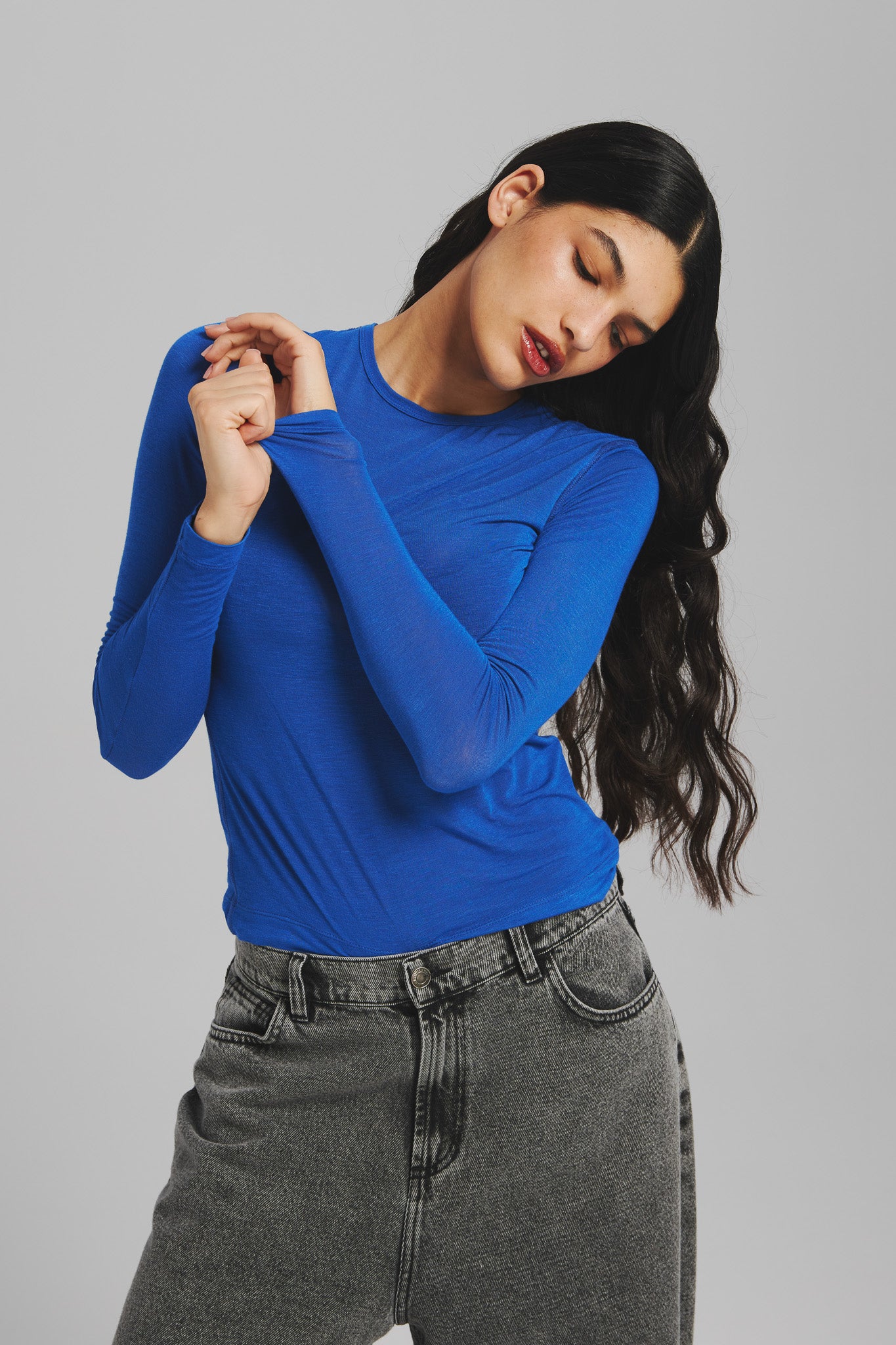 Longsleeve Hortensja Kobaltowy