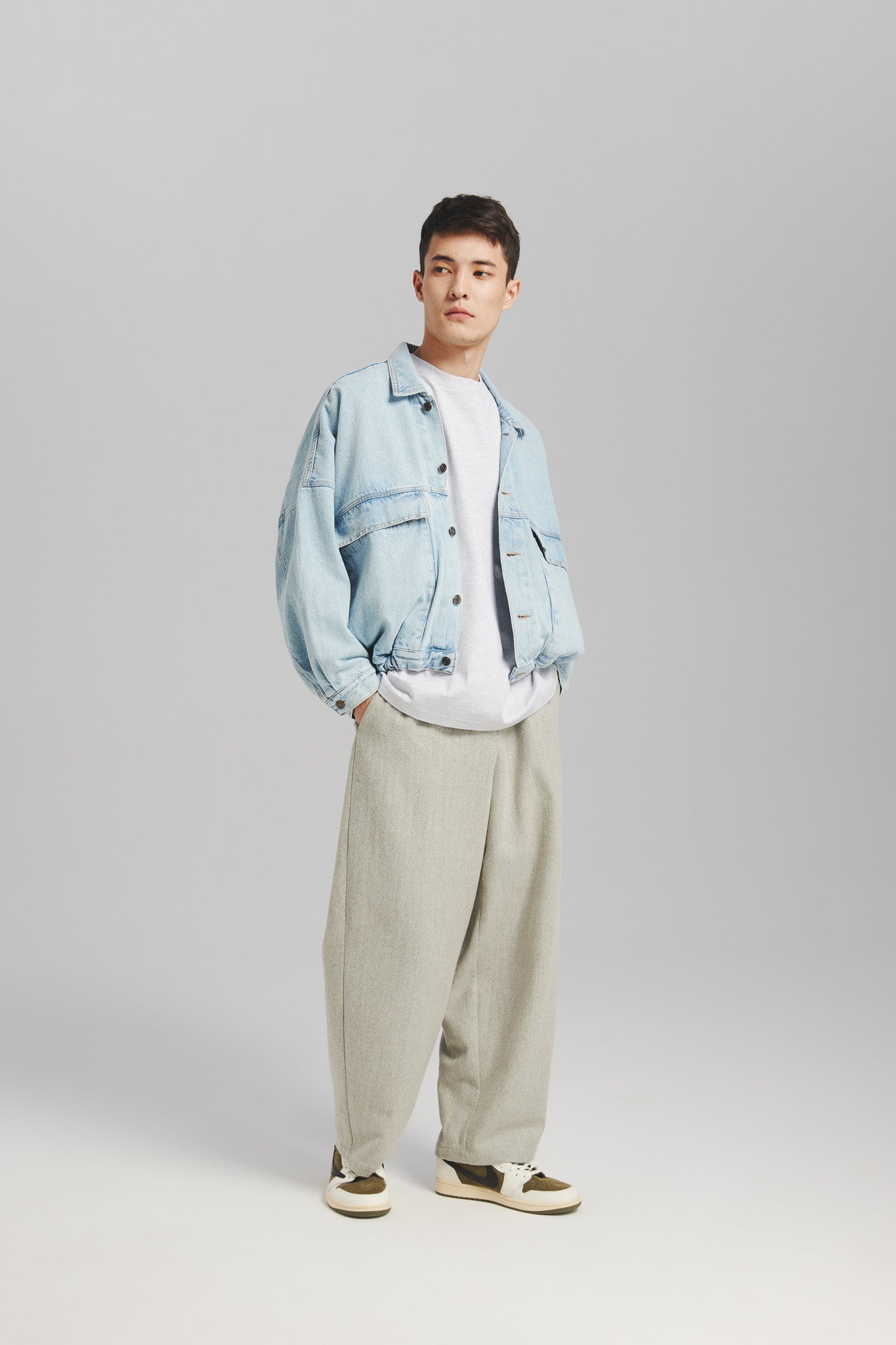 Spodnie Ambrozja Szary-Multikolor