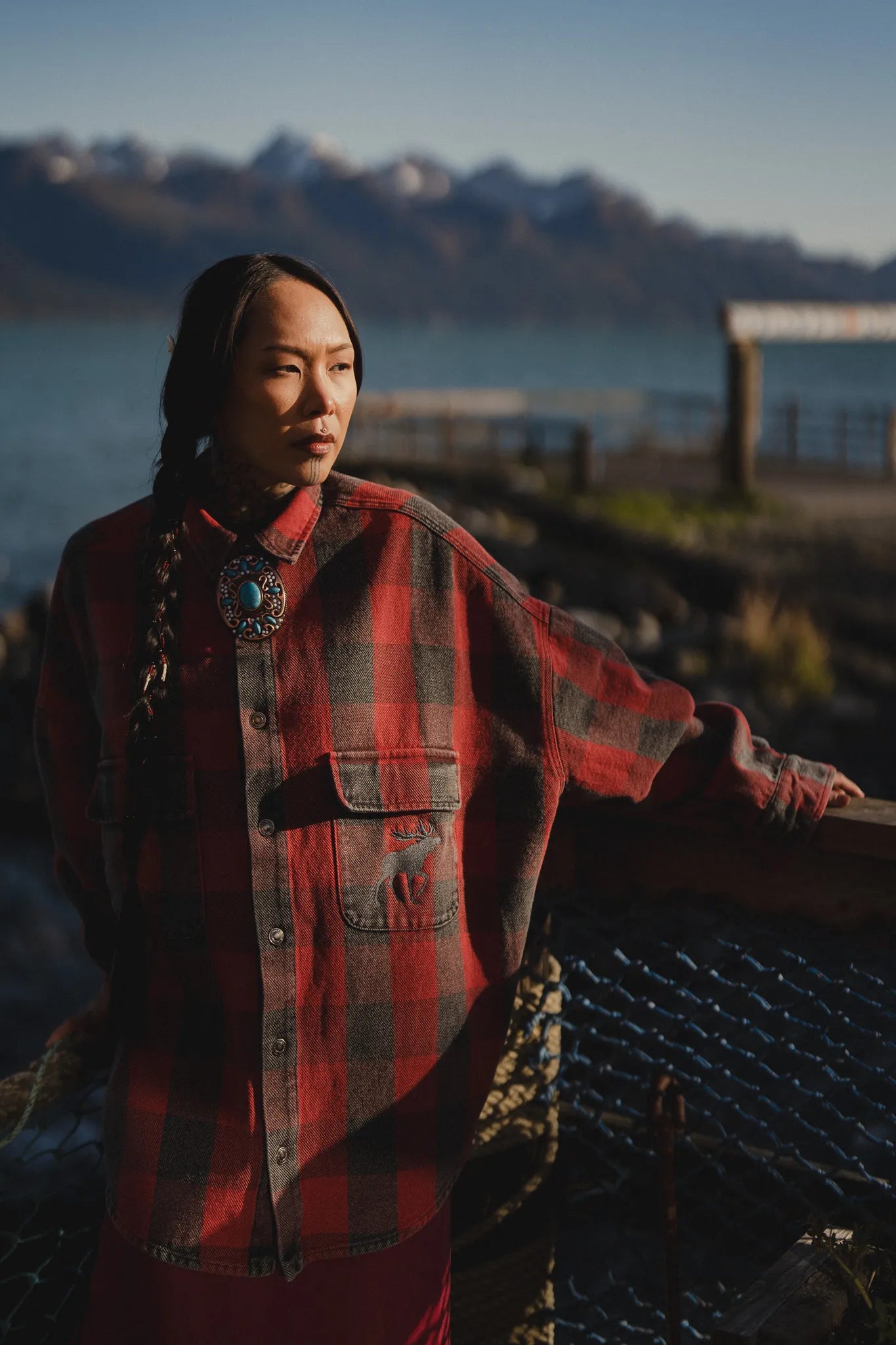 Katana Elfi Haft Czerwony-Szary