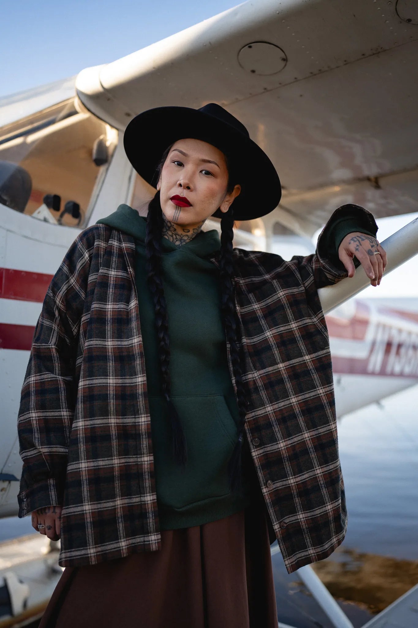 Koszula Berta Zielony-Brąz