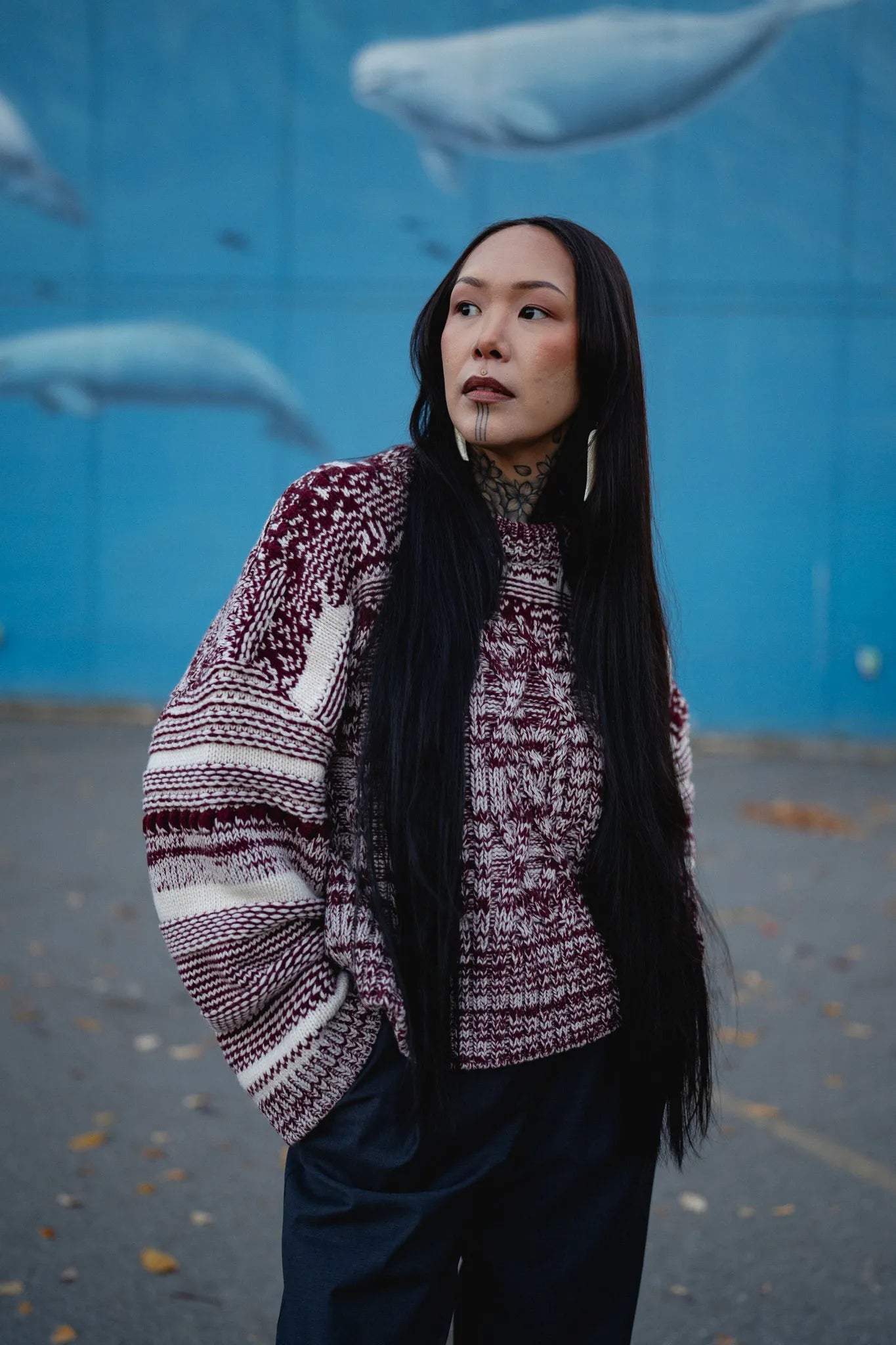 Sweter Asteria Bakłażanowy Melanż