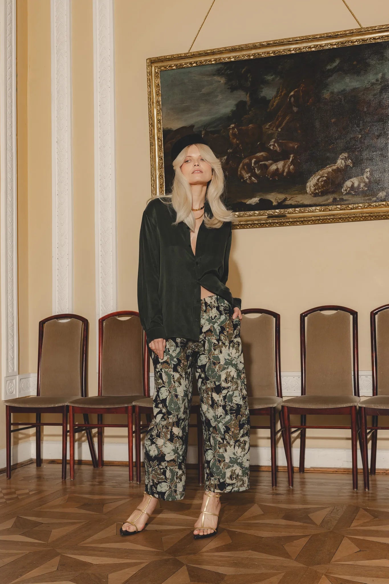 Spodnie Nia Granat-Multikolor